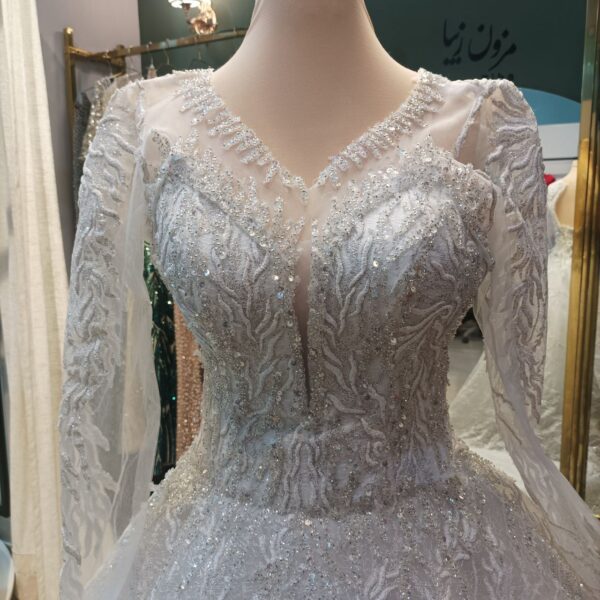 لباس عروس دامن سوپر کلوش کد1111